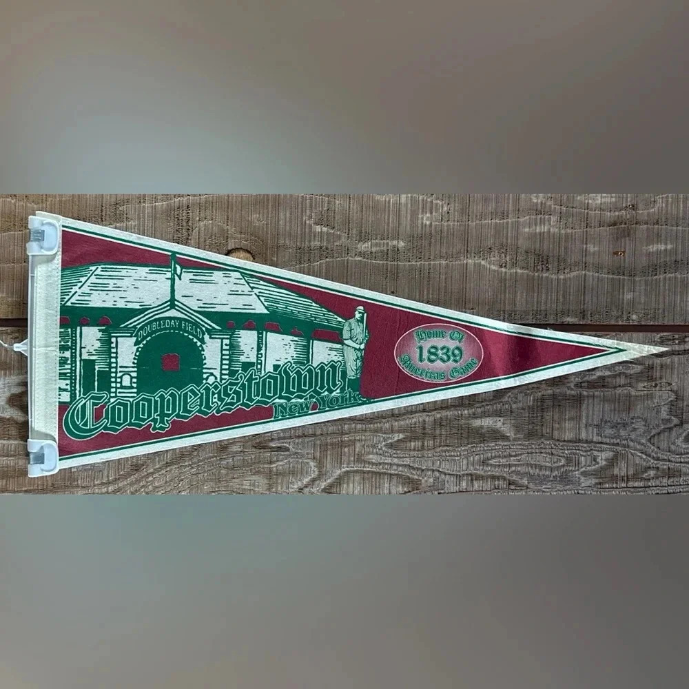 Full Size COOPERSTOWN NEW YORK COMMERATIVE PENNANT DOUBLEDAY FIELD AMERICAN GAME